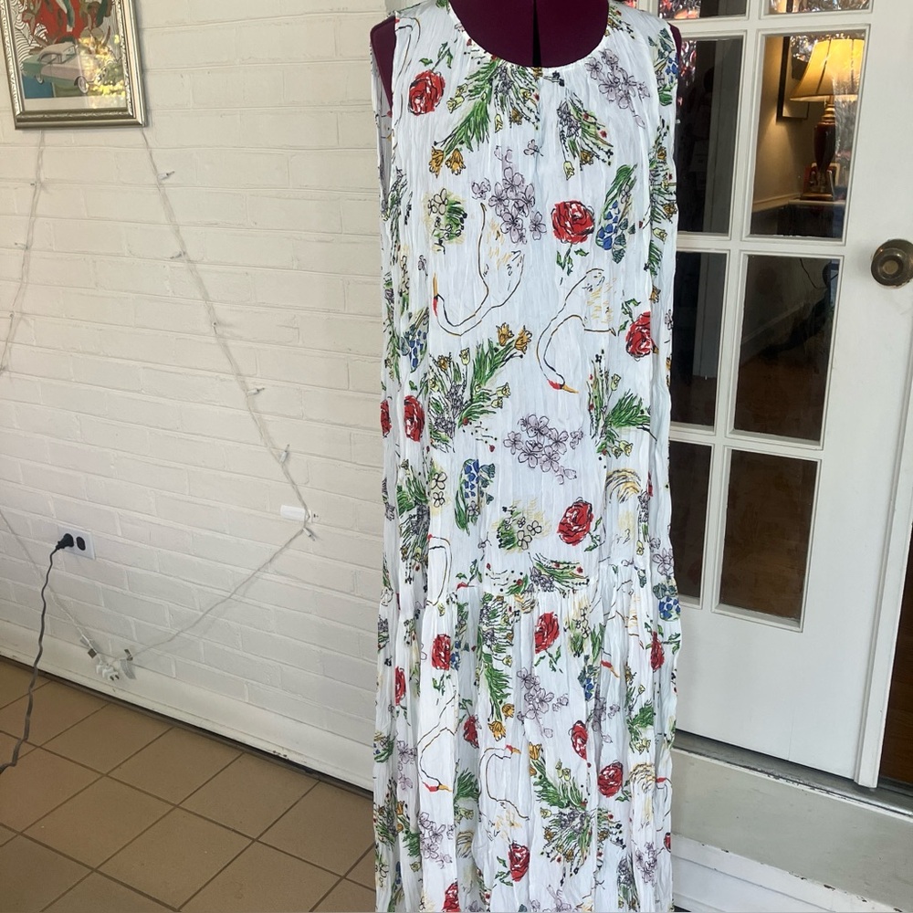 Uniqlo x Ines de la Fressange Paris Twist-Pleated Maxi Dress Large Fits to XXL